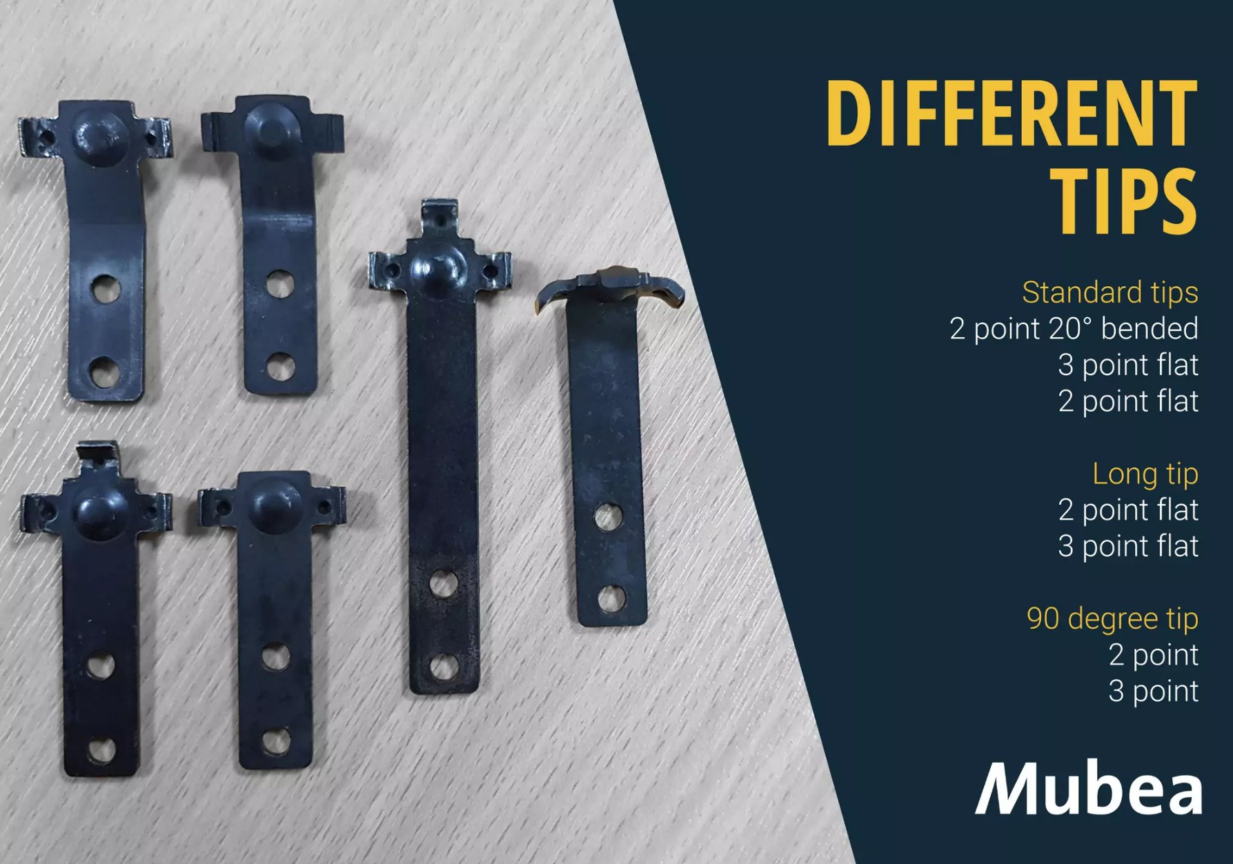 Different Tool Tips for Mubea Clamps