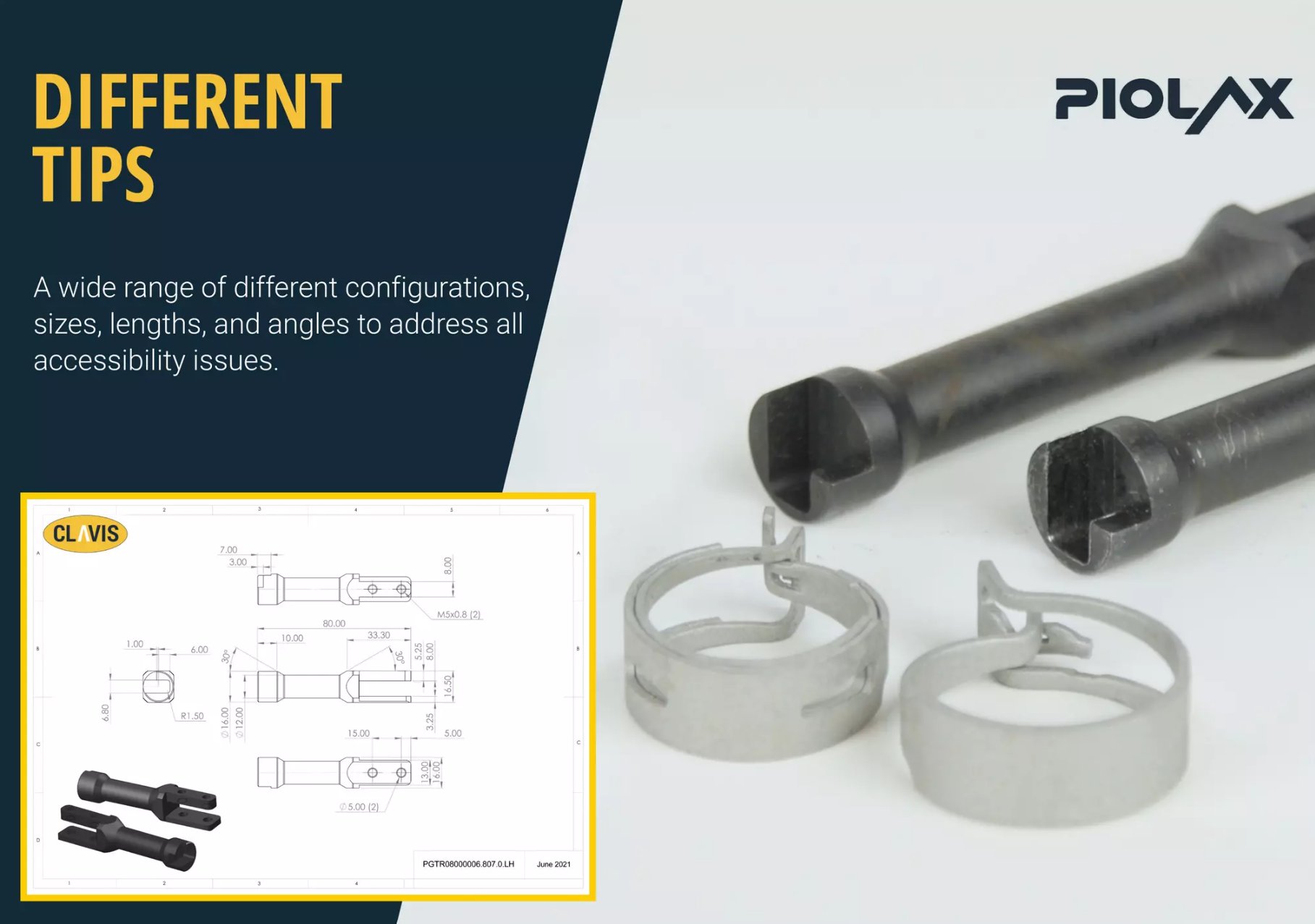 Different Tool Tips for Piolax Clamps